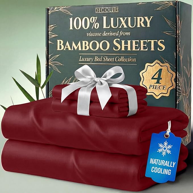 DECOLURE 100% Viscose Derived from Bamboo Sheets Twin Size by DECOLURE