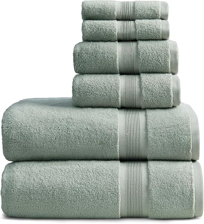 Springtree Home Luxury Bamboo Rayon Bath Towel Set 6 Piece Set | 35% Bamboo by SpringtreeHome