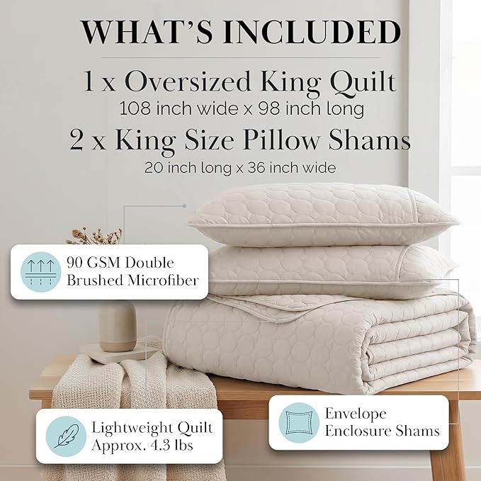 Southshore Fine Living, Inc. Quilted Summer Comforter, King Size Quilt Bedding - Image 2