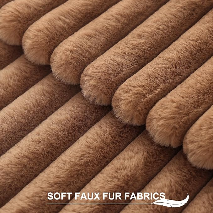 Pallene Faux Fur Plush Throw Pillow Covers 16x16 Set of 2, Luxury Soft Fluffy - Image 2