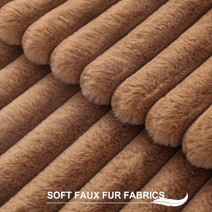 Pallene Faux Fur Plush Throw Pillow Covers 22x22 Set of 2, Luxury Soft Fluffy - Image 2