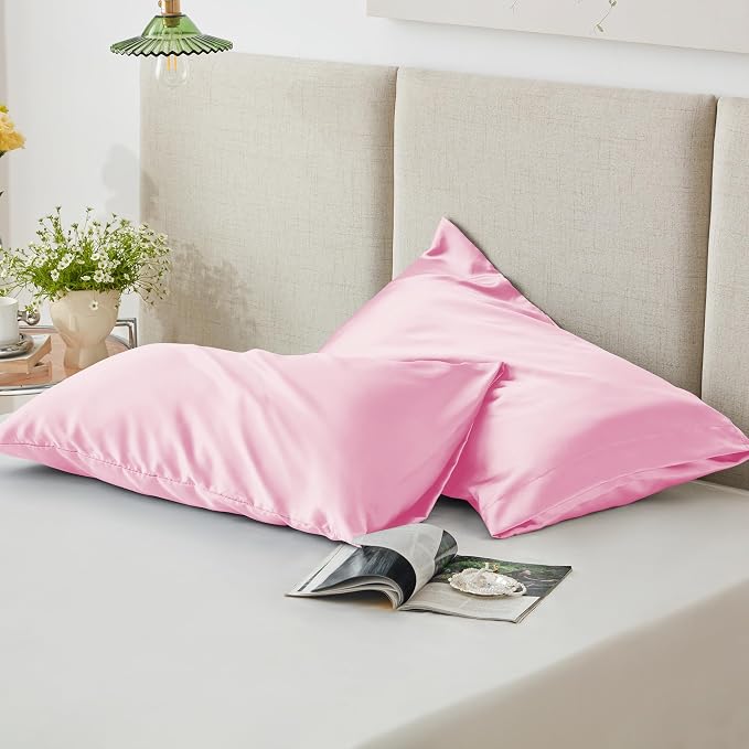 Love's cabin Satin Pillowcase Set of 2 Queen Size 20x30, Cooling Pillow Covers - Image 5
