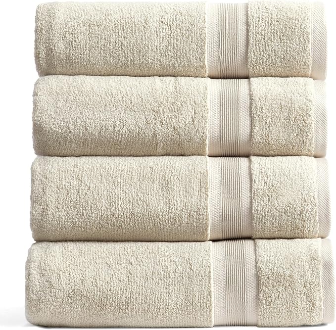 Springtree Home Luxury Viscose from Bamboo Bath Towel Set of 4 | 35% Viscose by SpringtreeHome