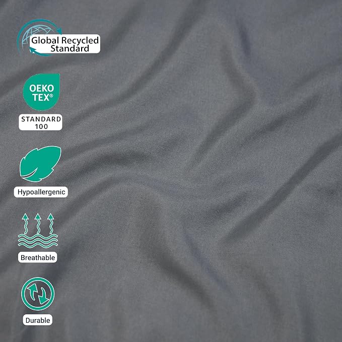 ZPECC Dark Gray Pillow Cases Queen Size Set of 4, 20x30 Envelope Closure - Image 3
