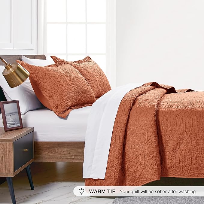 Love's cabin Twin Quilt Set Umber Bedspreads - Image 4