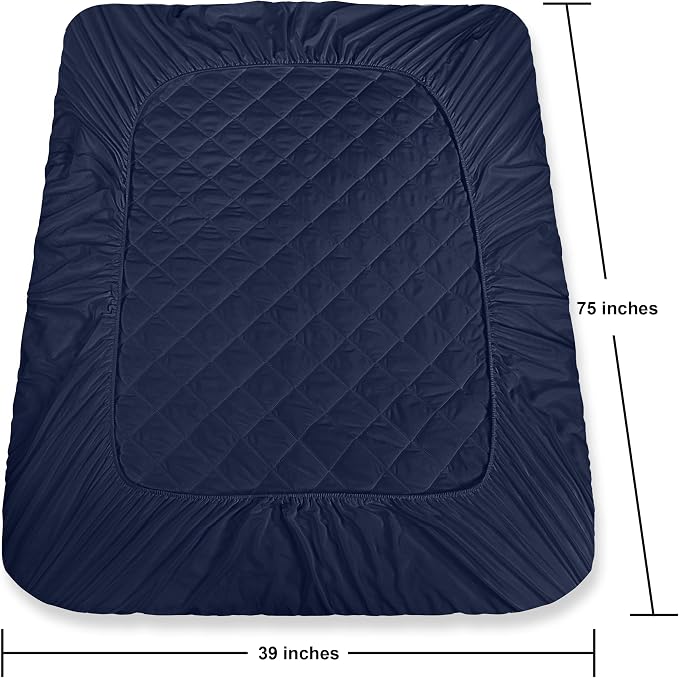 Utopia Bedding Quilted Fitted Mattress Pad, Twin Size, Elastic Fitted Mattress - Image 4