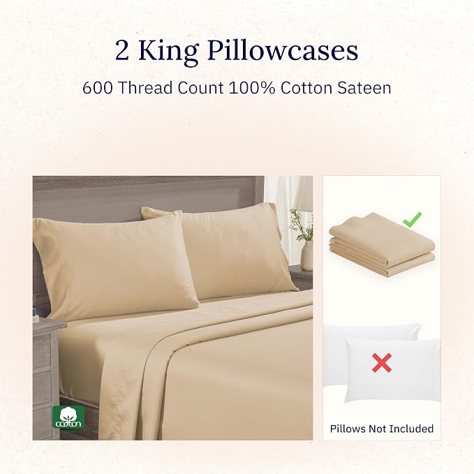 California Design Den Luxuriously Soft Premium 600 Thread Count, 100% Cotton - Image 4