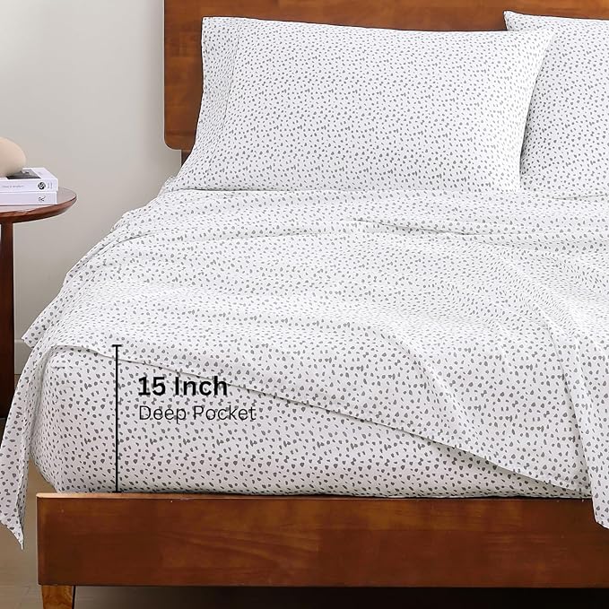 Lane Linen 100% Organic Cotton White King-Sheets Set, 4-Piece Long Staple - Image 4