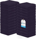Avalon Towels Cotton Washcloths 24-Pack – 12 x 12 Inch Plum Super Soft & by AvalonTowels