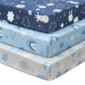 Baby Crib Sheets for Boys and Girls, 3 Pack Toddler Bed Sheets for 52”x28” by FIEMOL