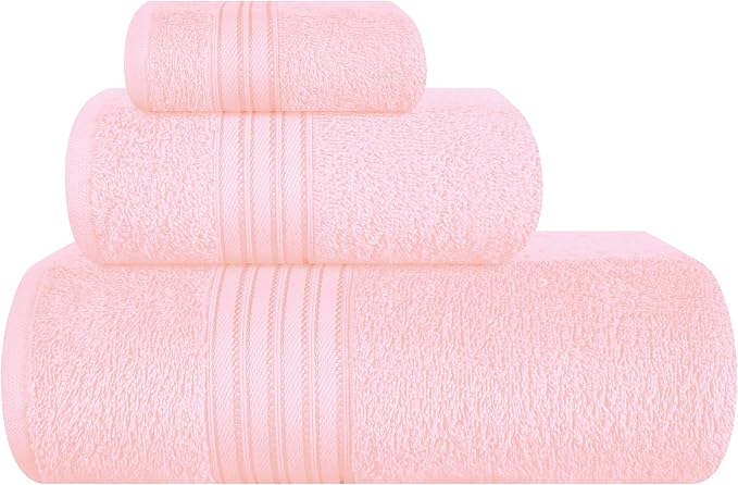 BOUTIQUO Ultra Soft 3 Pack Cotton Towel Set, Contains a Bath Towels 28x55 inch by BOUTIQUO