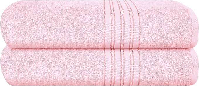BOUTIQUO 100% Cotton 2 Pack Bath Towel Set 28x55 inches, Eco-Friendly Large by BOUTIQUO