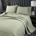 ROOMLIFE Quilt Set Full Size 3D Floral Embroidery Pattern 3-Piece Cotton by ROOMLIFE