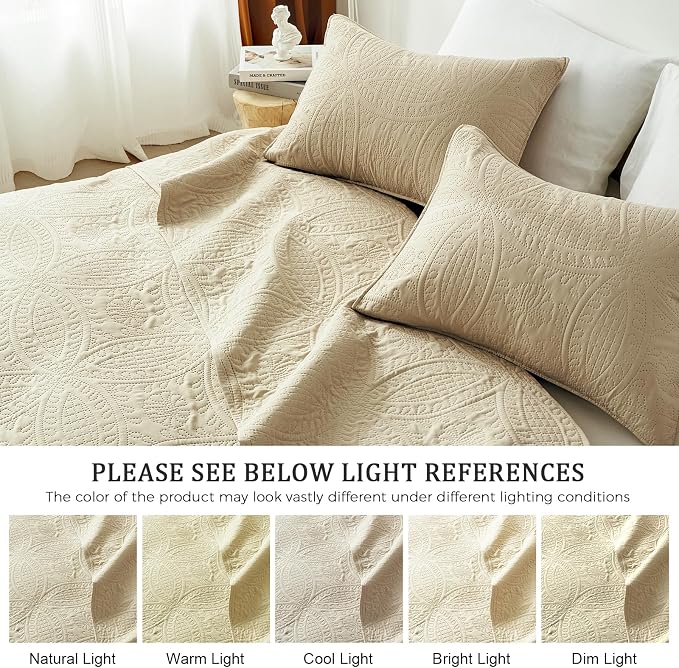 akkialla Queen Quilt Bedding Set, Lightweight Soft Bedspread Coverlet, Modern - Image 5