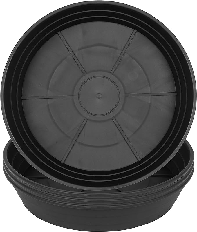 LWALRS 4 Packs 8 Inches Plant Saucer Drip Trays, Round Plastic Plant Pot by LWALRS