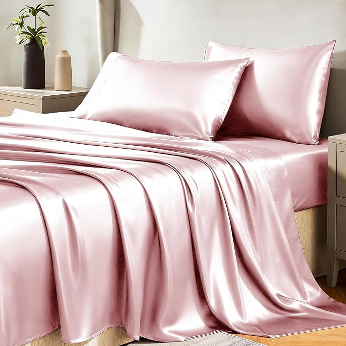 CozyLux Satin Sheets Queen Size Bed Set by CozyLux