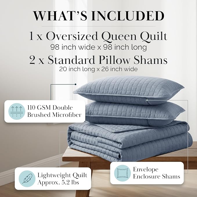 Southshore Fine Living, Inc. Queen Quilt Set, Full Size Bedspread - Image 2