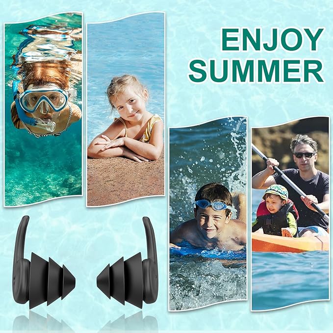 Kids Swimming Ear Plugs, 3 Pairs Waterproof Reusable Silicone Child Swim - Image 6