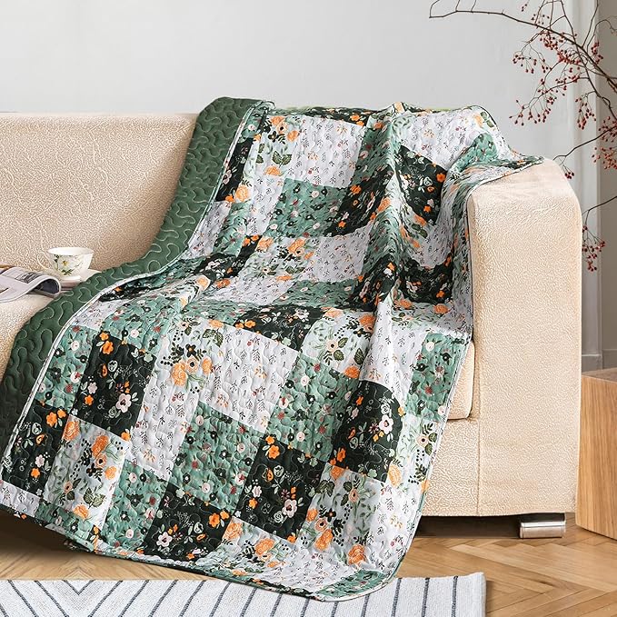Exclusivo Mezcla 50"x 60" Quilted Throw Blanket- Microfiber Quilt Throw by ExclusivoMezcla
