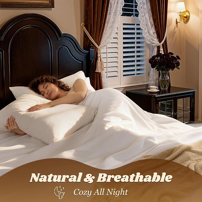 LBRO2M 100% Cotton Sheets Set Deep Pocket 19", 1000 Thread Count Full Size 4 - Image 5