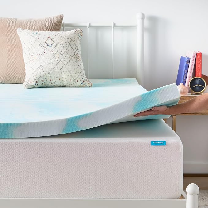 Linenspa 3 Inch Swirl Gel Memory Foam Mattress Topper, Twin XL Size – Cooling - Image 7