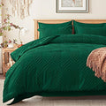 Zzlpp King Comforter Set 7 pieces, Emerald Green Tufted Bed in a Bag by ZZLPP