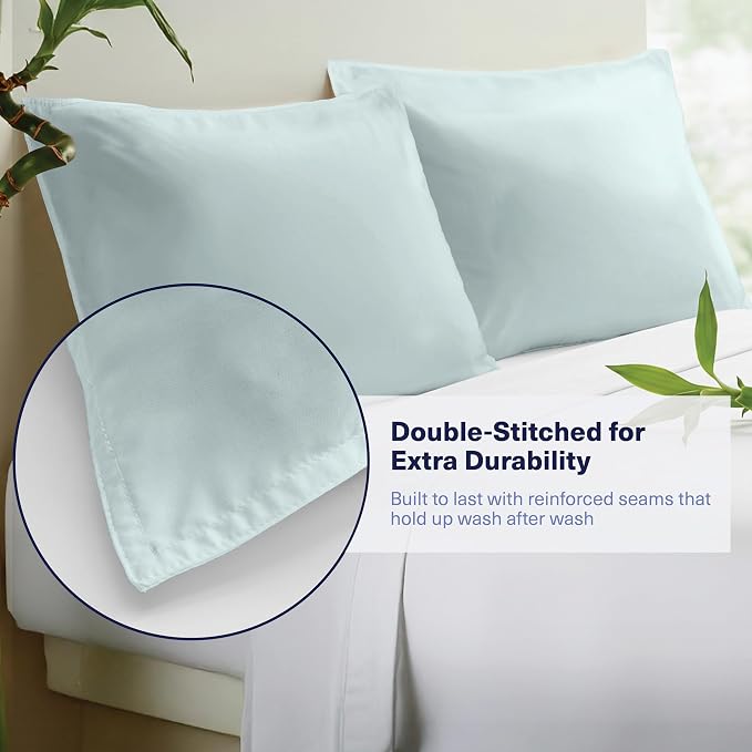 Kickoff Viscose Bamboo Pillowcase, 100% Organic Hidden Zippered Viscose Bamboo - Image 3