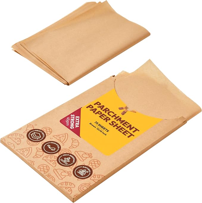 Katbite 75Pcs Unbleached Parchment Paper Sheets 12x16IN, Pre-Cut Heavy Duty by katbite