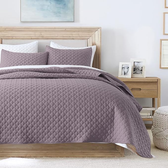 HORIMOTE HOME Quilt Twin Size Grayish Purple, Lightweight Quilt by HORIMOTEHOME