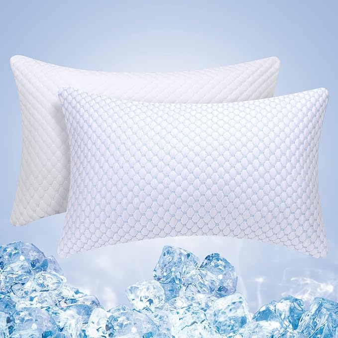 OSBED Adjustable Cooling Shredded Memory Foam Pillows King Size Set of 2 - Image 8
