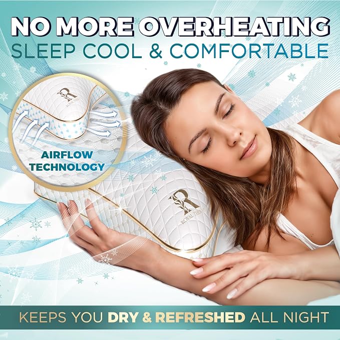 Royal Therapy King 2-Pack Memory Foam Pillow, Adjustable Shredded Odor-Free - Image 5