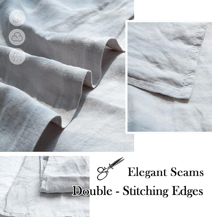 Simple&Opulence 100% Washed Linen Euro Shams 26'' x 26'' Pack of 2, Basic Style - Image 3