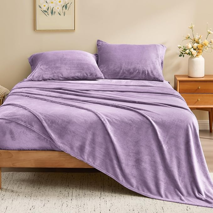 BEDELITE Flannel Sheets Full Size Lavender - Image 2