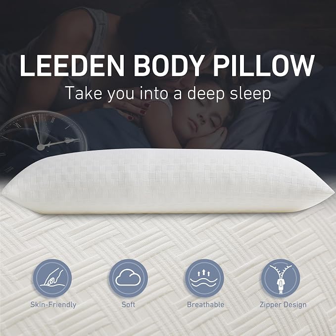 Leeden Full Body Pillow for Adults, Soft and Fluffy Long Pillow Insert - Image 4