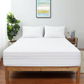 Queen Size Striped Fitted Sheet Only White Color, 100% Egyptian Cotton 600 by ShunjieHome