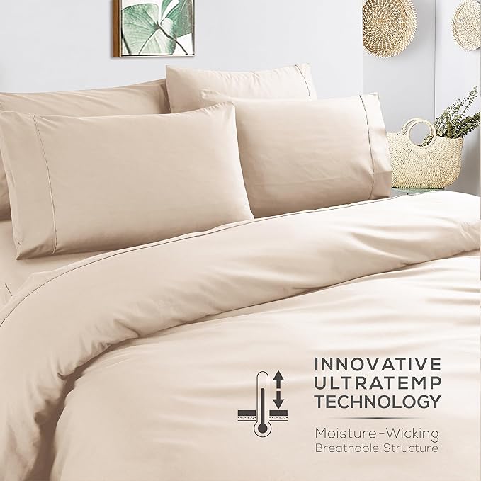 Mueller Ultratemp King Size Sheets Set, Super Soft 1800, 6 Piece, Deep Pocket - Image 6