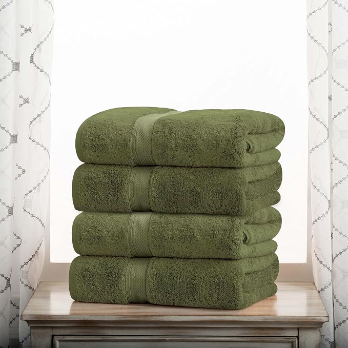 Superior Egyptian Cotton Pile Bath Towel Set of 4, Ultra Soft Luxury Towels by SUPERIOR