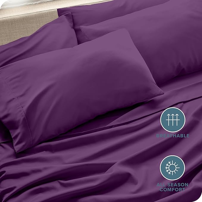 Bare Home Microfiber Plum King Pillowcases - Image 5
