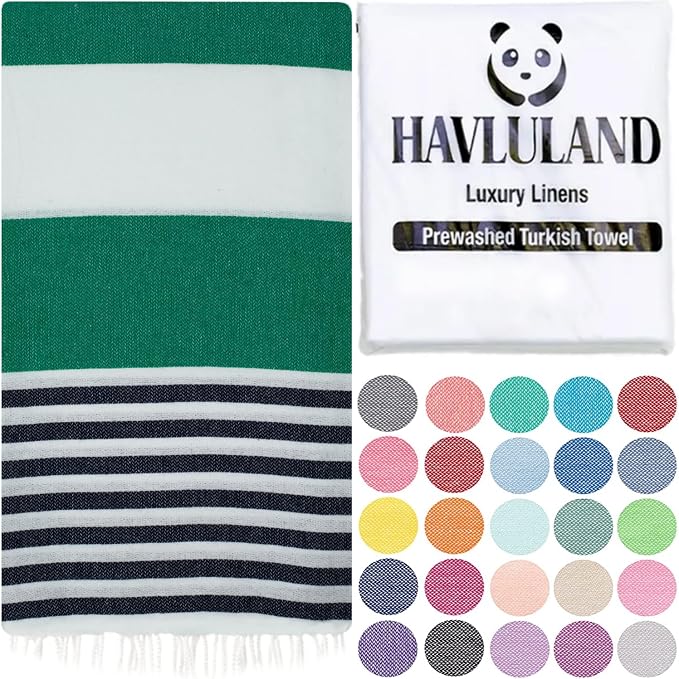 HAVLULAND Turkish Beach Towels, Oversized 40"x72" Turkish Bath Towel, Highly by Havluland
