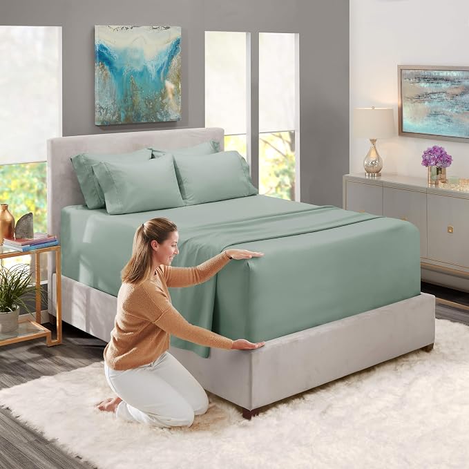 Hearth & Harbor Bed Sheets, Luxury Soft 6 Piece Bed Sheet Set Extra Deep Pocket - Image 4