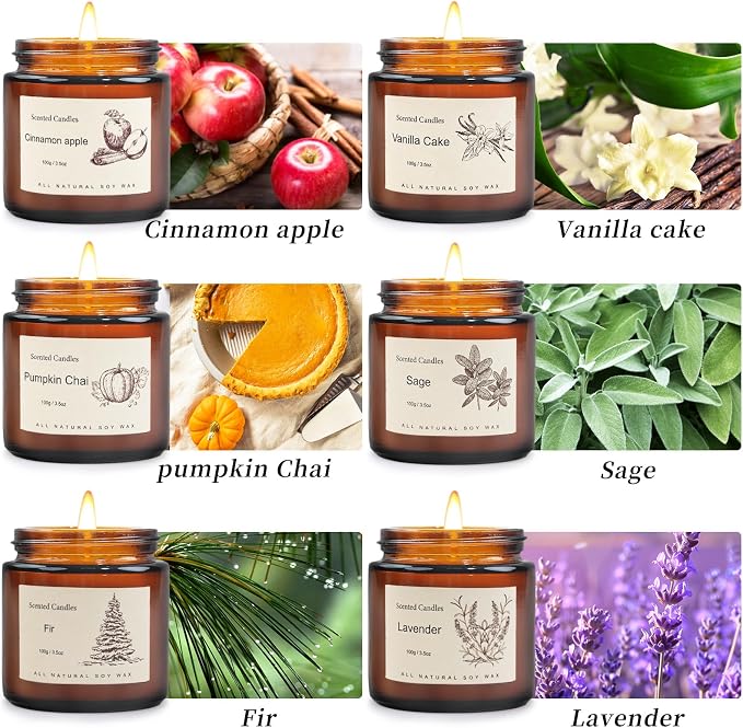 6-Pack Jar Scented Candles for Home Scented - Image 2