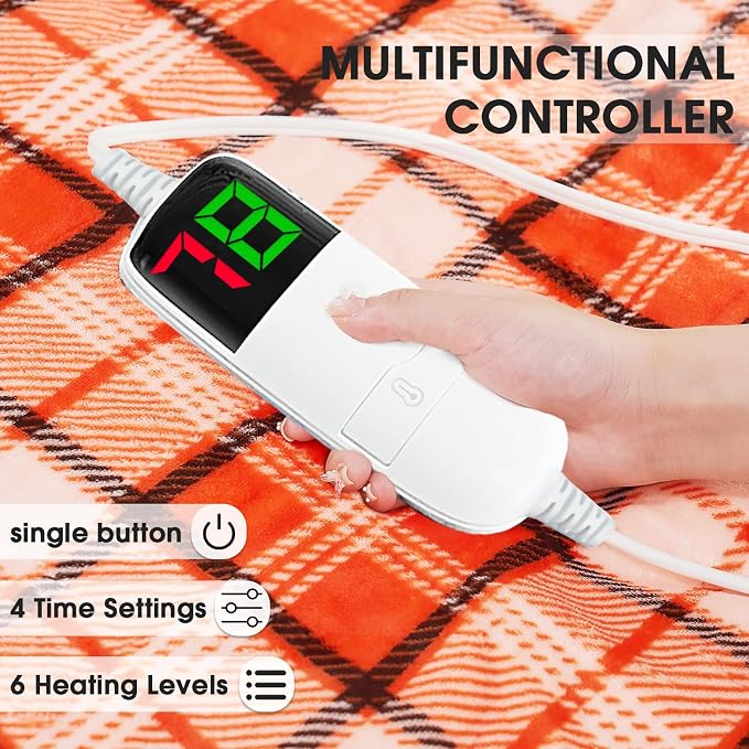 Heated Electric Blanket Full Size, 72X84 Heating Blanket, Fast Heating Washable - Image 3