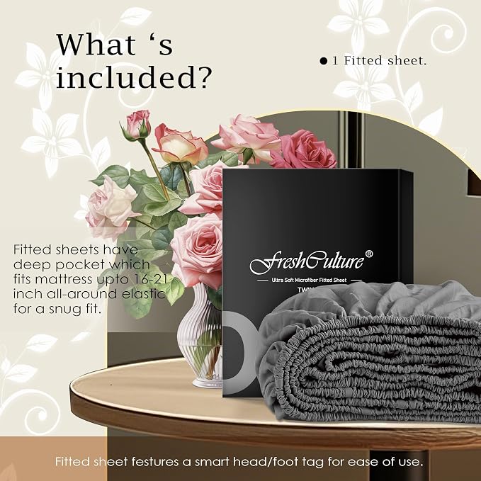 FreshCulture Queen Fitted Sheet Only – Premium Hotel-Quality Fitted Sheet - Image 5
