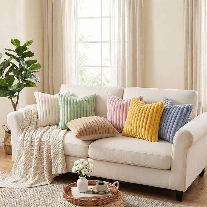 Pallene Faux Fur Plush Lumbar Throw Pillow Covers 12x20 Set of 2, Luxury Soft - Image 6