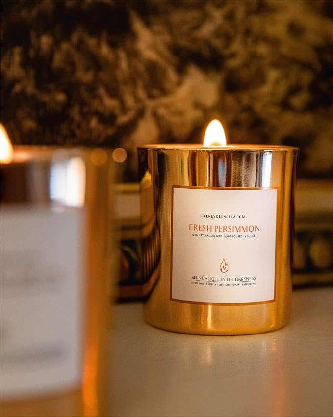 Benevolence LA Fresh Persimmon Wood Wick Candles | Soy Scented Christmas Candles - Image 5