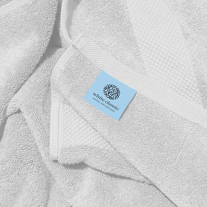 White Classic Luxury Bath Towels Set of 4 Large - Image 5