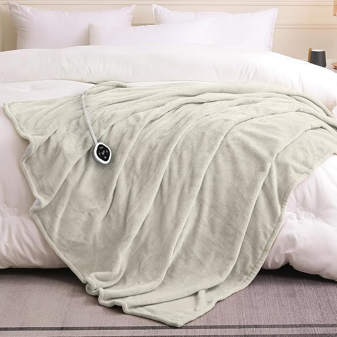 HOMLYNS LuxeHeat Heated Blanket Electric Blanket Full Size, Soft Flannel Sherpa - Image 7