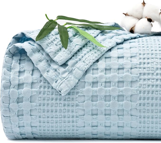 PHF Cooling Waffle Blanket Twin Size, Lightweight 60% Rayon from Bamboo & 40% by PHF