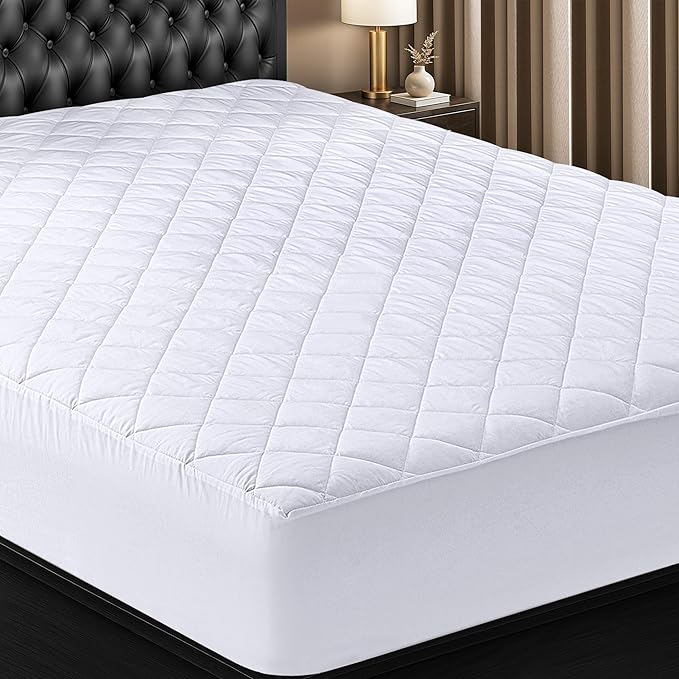 Utopia Bedding Quilted Fitted Mattress Pad, Twin Size, Elastic Fitted Mattress by UTOPIABEDDING