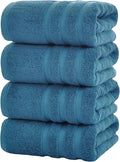 Bath Towels 4 Pack, 30 x 60 Inches, Large 100% Cotton Towels, Comfortable by Velqora
